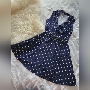 Navy Polka Dot Dress